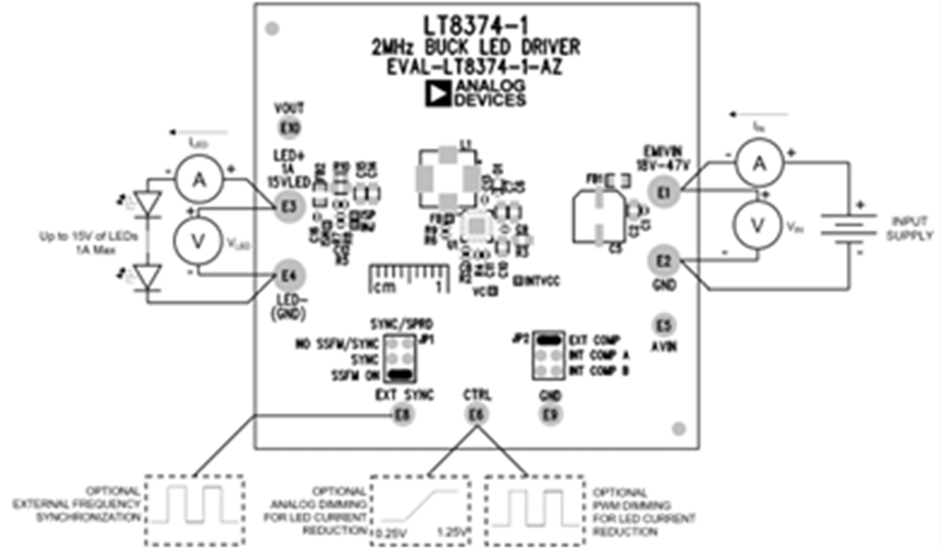 EVAL-LT8374-1-AZ Board Connections
