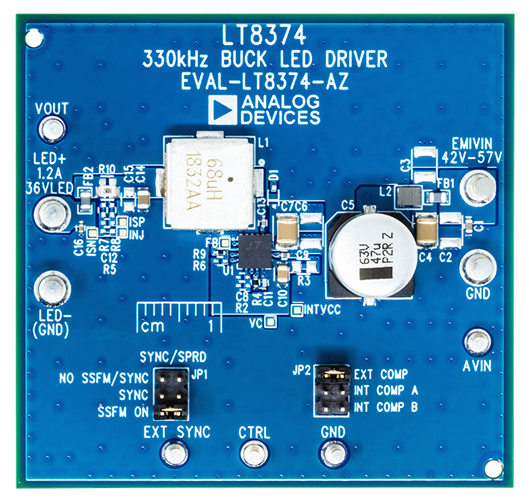 EVAL-LT8374-AZ Evaluation Board - Top View