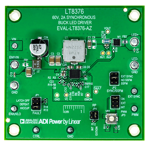 EVAL-LT8376-AZ Evaluation Board - Top View