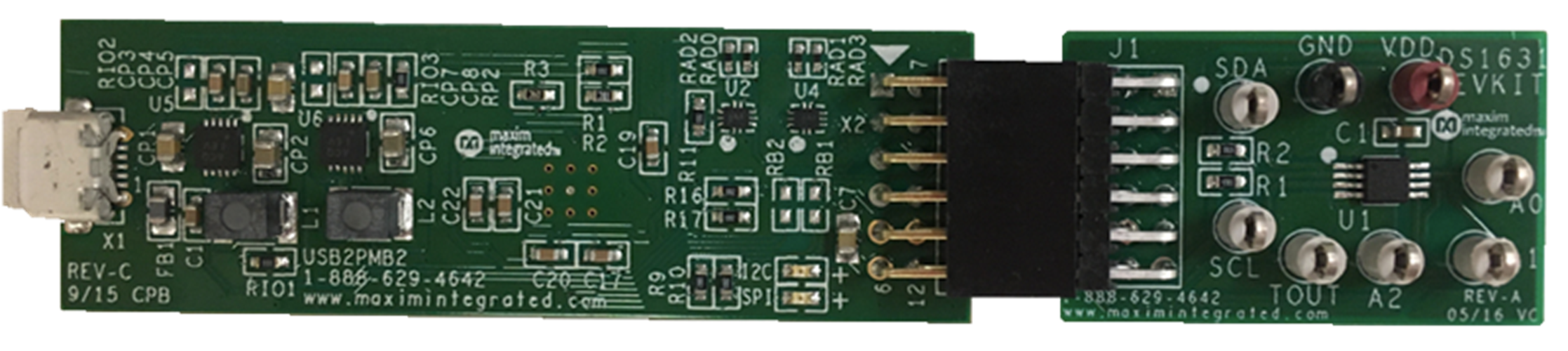 DS1631EVKIT, DS1631EVSYS1: Board Photo