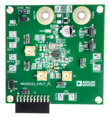 MAX20433EVKIT Board Photo Top View