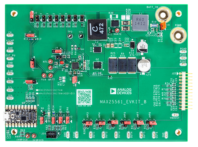 MAX25561EVKIT Board Photo Top View