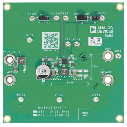 MAX26406EVKIT Board Photo Top View