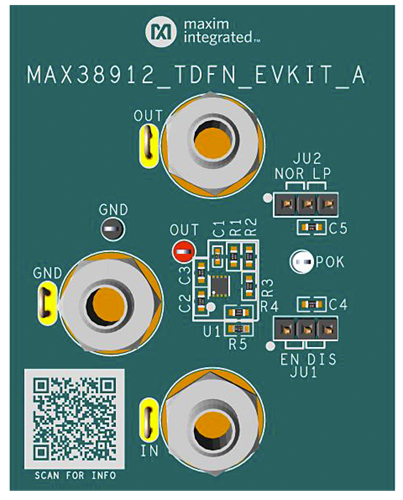 MAX38912EVK-TDFN: Board Photo