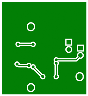 Figure 6. Example of a two-layer PCB layout using a TSSOP package—bottom layer.