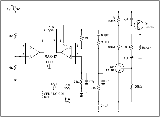Figure 1. This load switcher enables a small signal to turn on a much larger load current. 