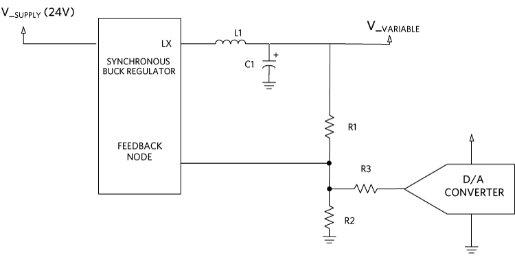 Figure 1. Variable output buck regulator example.