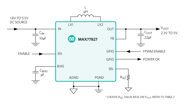 Figure 4. Integrated low-quiescent-current buck-boost converter.