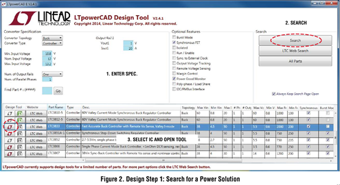 Figure 2. Design Step 1: Search for a Power Solution
