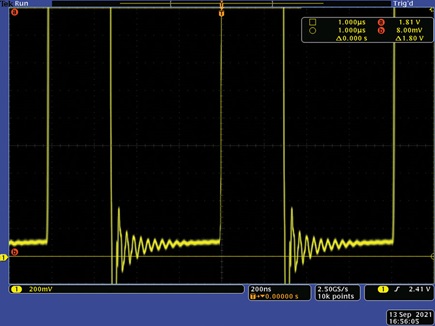 Figure 6. Switch node voltage, 2 V input, bootstrapped.