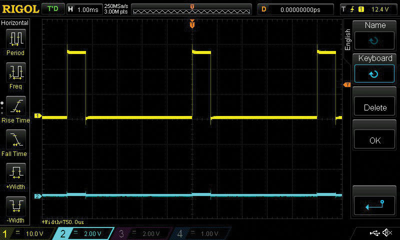 Figure 4. Positive glitch filtering.