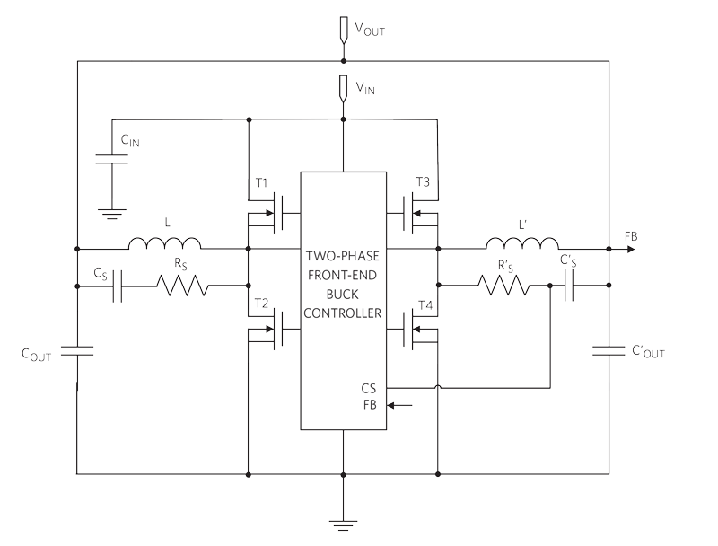 Figure 7. Two-Phase Interleaved Front-End Buck Converter