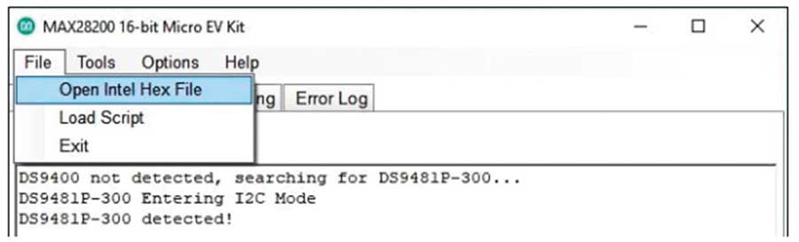 Figure 11. A programming device with the selected script.