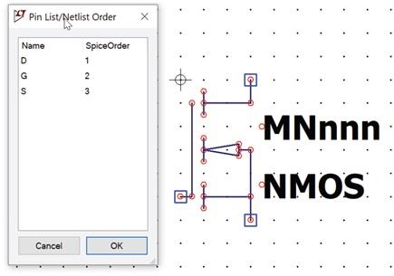 Figure 7. Verifying the pin order of a symbol using the pin table in the symbol editor.