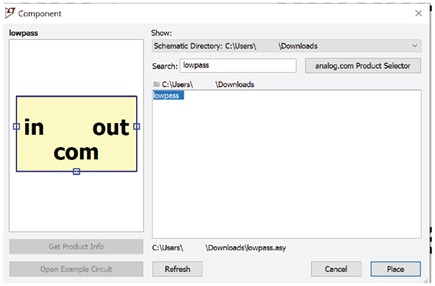 Figure 12. Locating the newly created symbol in the schematic directory.