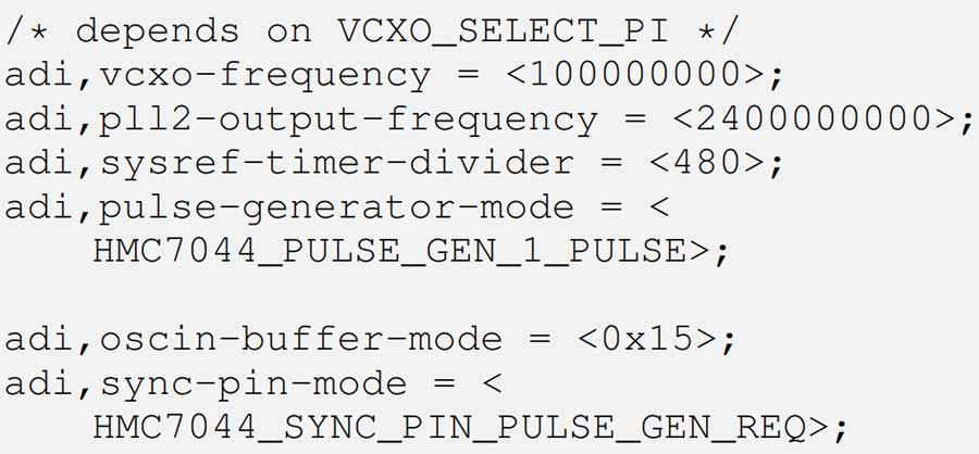 Figure 4. HMC7044 FMC general settings.