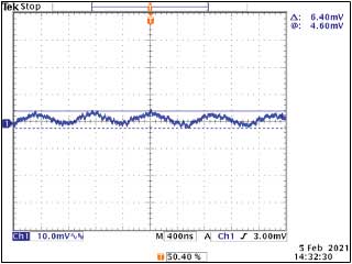 Figure 9. Oscilloscope screen capture of the MAX38640A output ripple waveform.