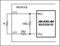 Figure 3. To set the power classification, connect a resistor between pins CP1 and CP2