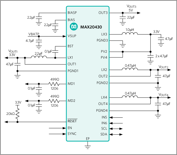 MAX20430: Typical Application Circuit