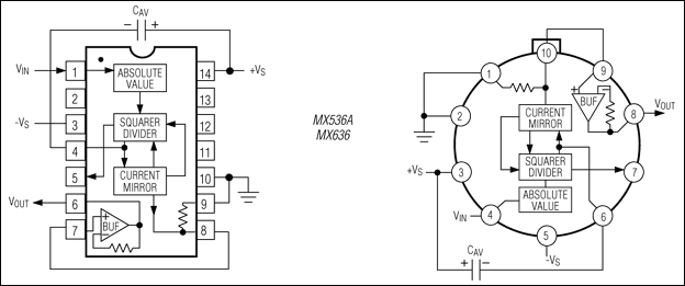 MX536A, MX636: Typical Operating Circuits