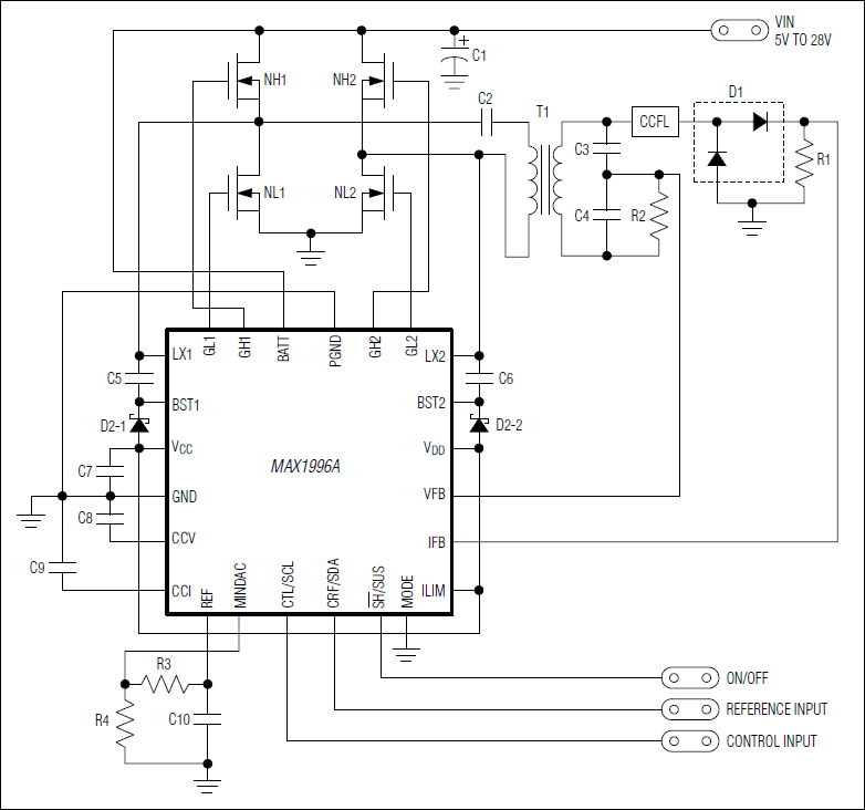 MAX1996A: Standard Application Circuit