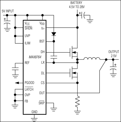 MAX8764: Minimal Operating Circuit