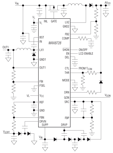 MAX8728: Simplified Operating Circuit