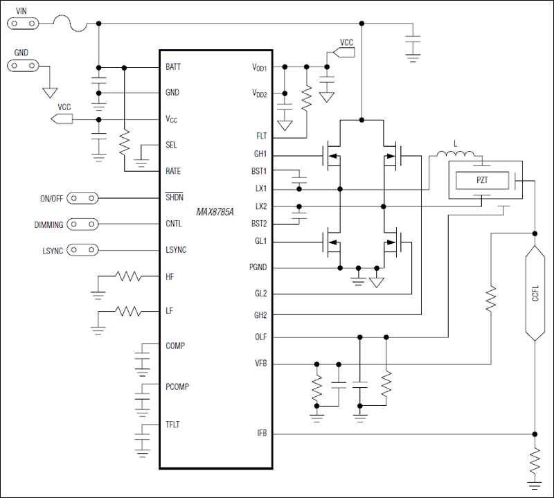 MAX8785A: Simplified Operating Circuit