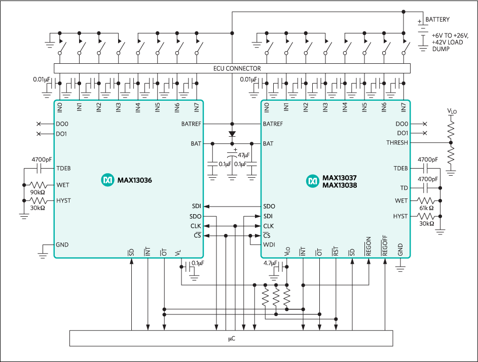 MAX13037, MAX13038: Typical Operating Circuit