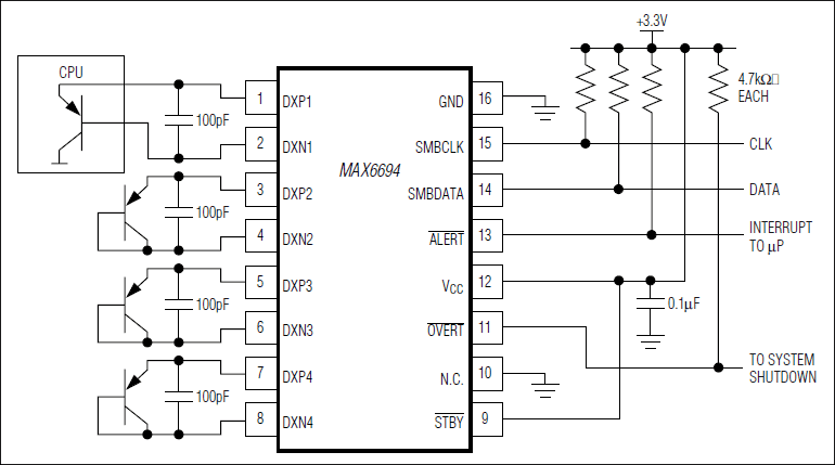 MAX6694: Typical Application Circuit