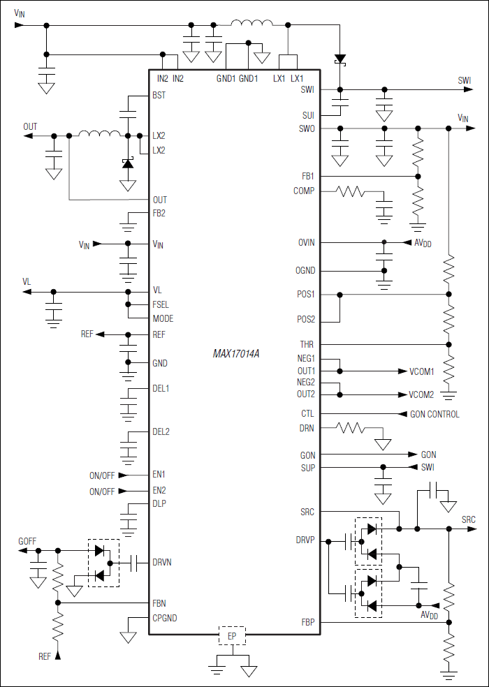 MAX17014A: Typical Simplified Circuit