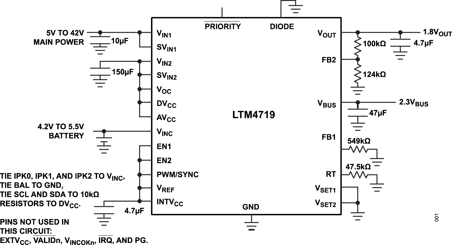 LTM4719 Typical Application Crcuit