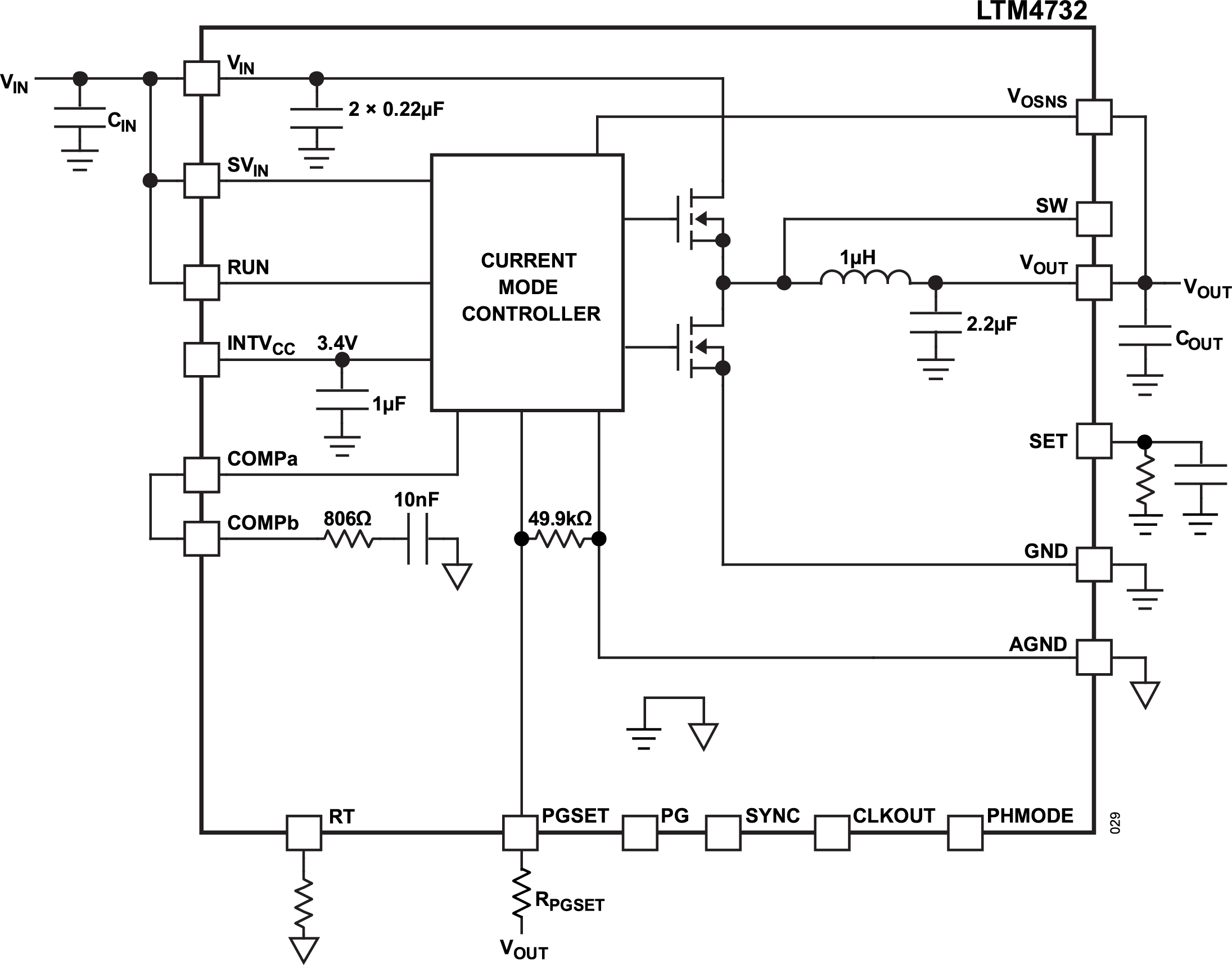 LTM4732 Simplified Block Diagram