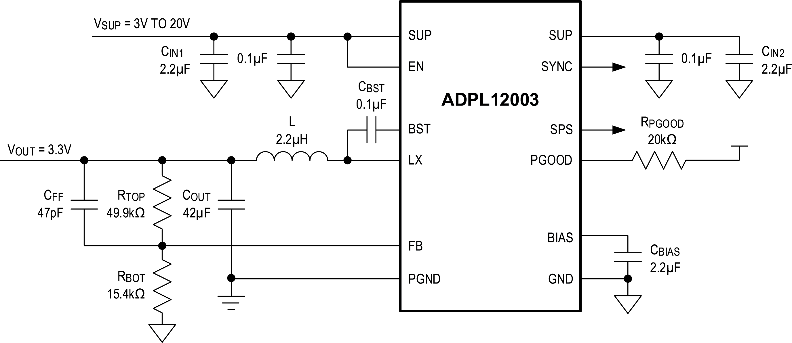 ADPl12002-ADPL12003 Typical Application Circuit 5MHz