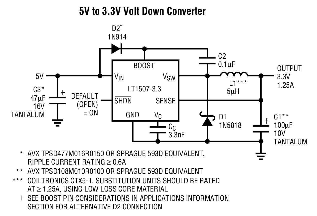 5V to 3.3V Volt Down Converter