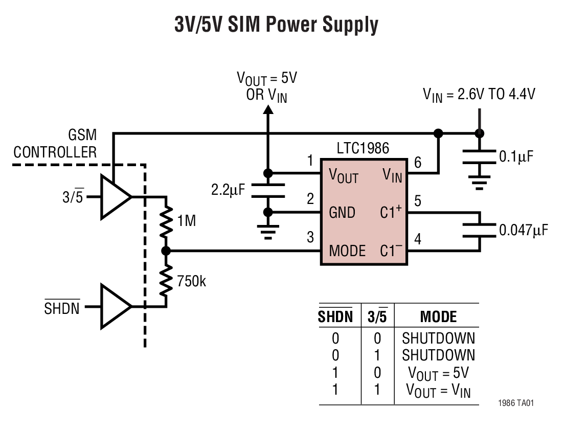 3V/5V SIM Power Supply