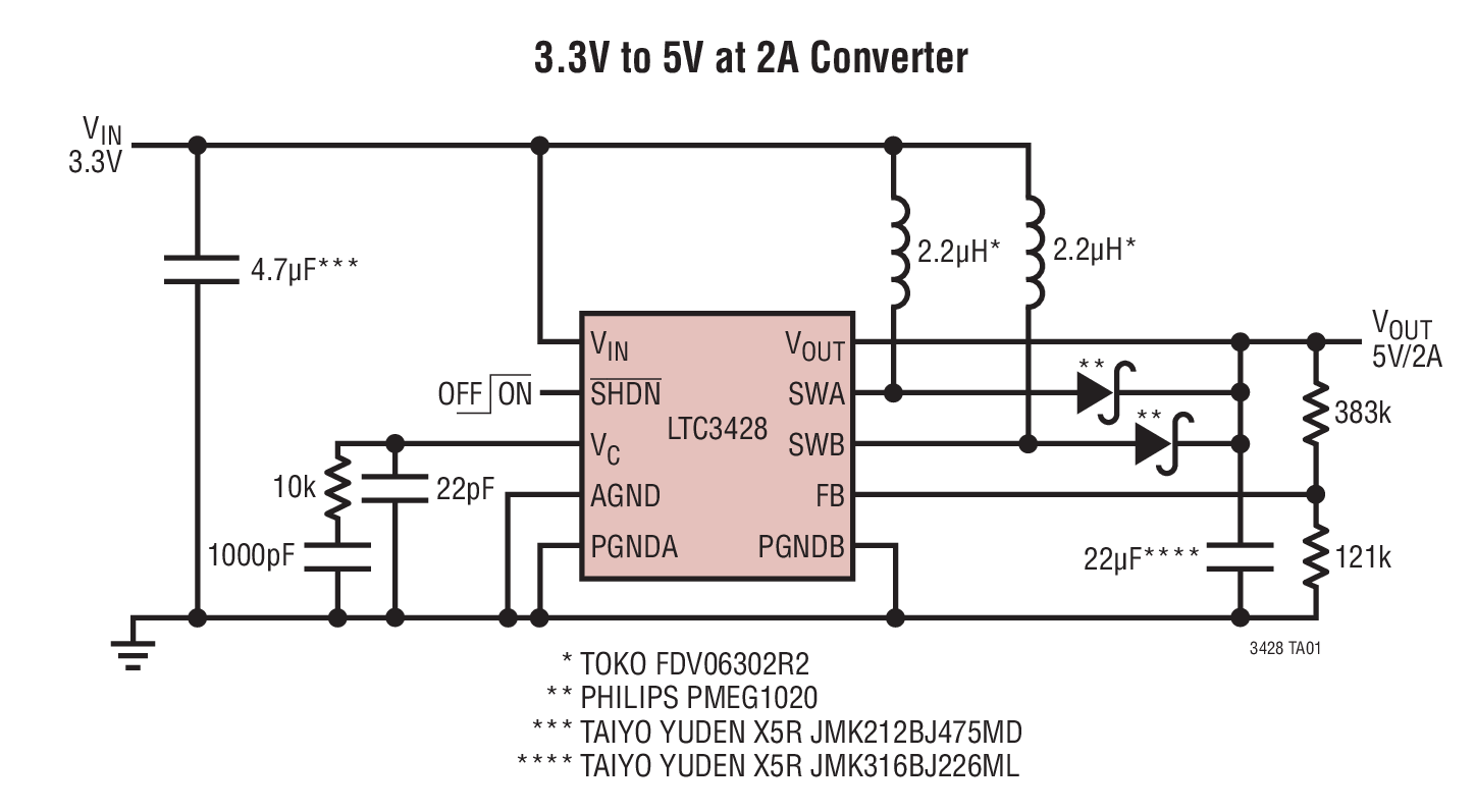 3.3V to 5V at 2A Converter