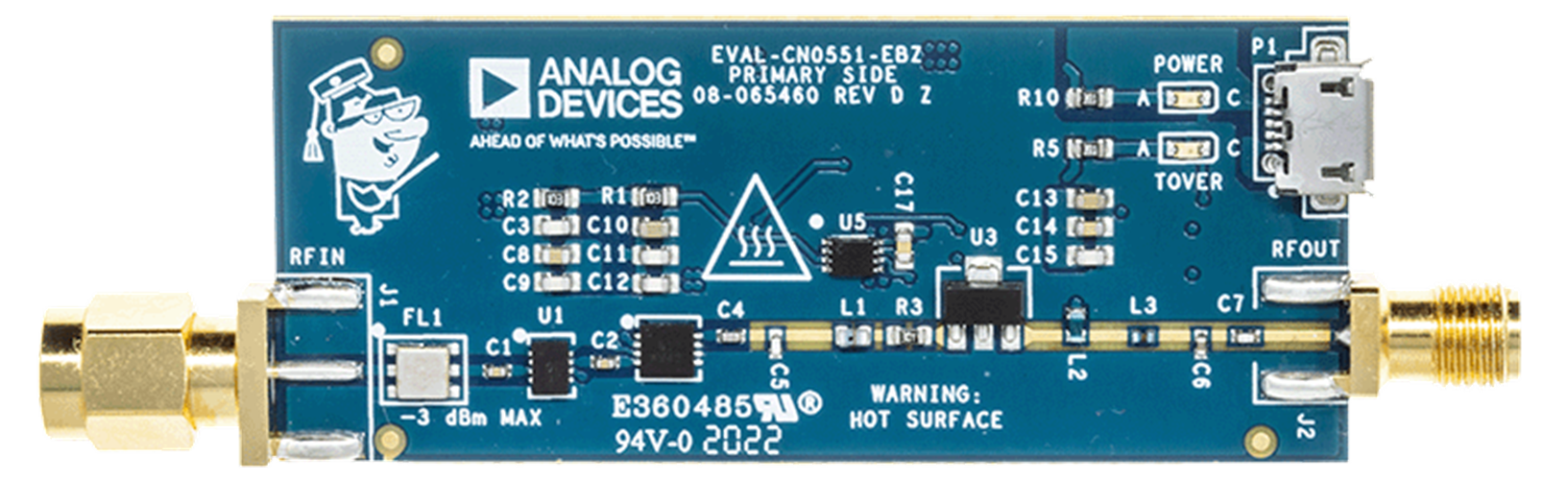EVAL-CN0551-EBZ Evaluation Board - Top View