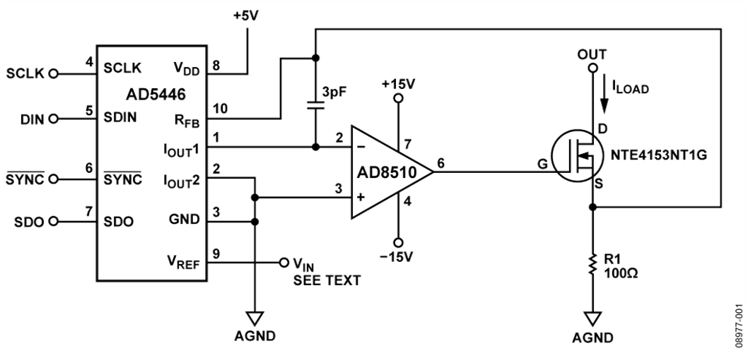 Current Source Using a Current Output DAC