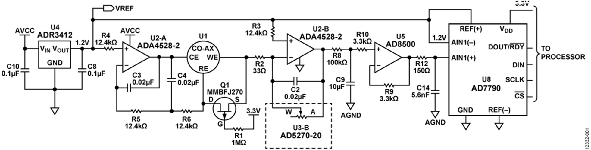 Low Noise Gas Detector Circuit