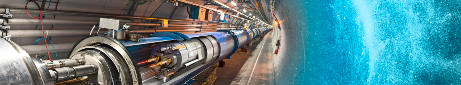 Front view of Cern's collider tube in the underground facility.