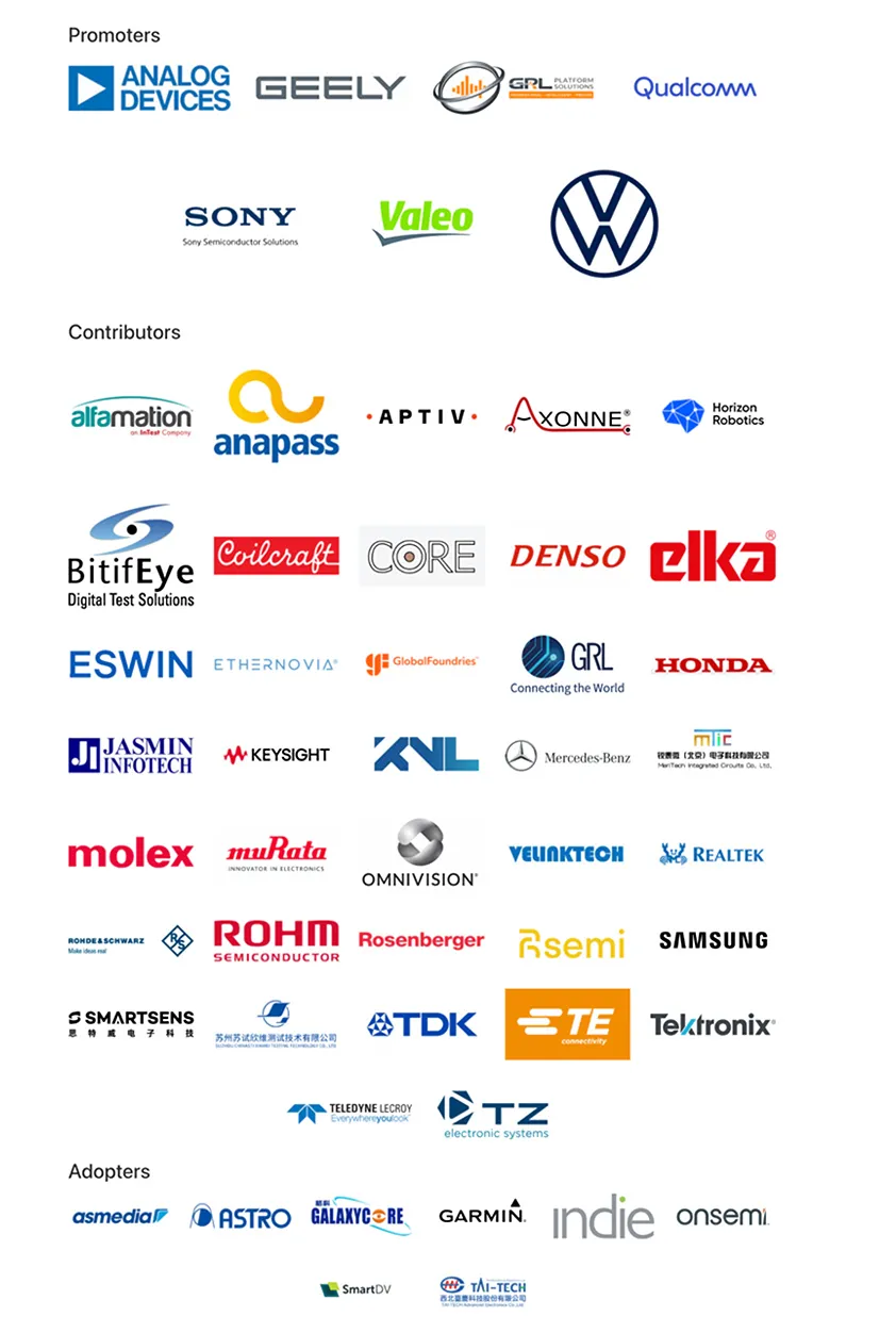 Logos of Promoters, Contributors, and Adopters companies.