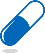 Icon depicting a pill shaped medication