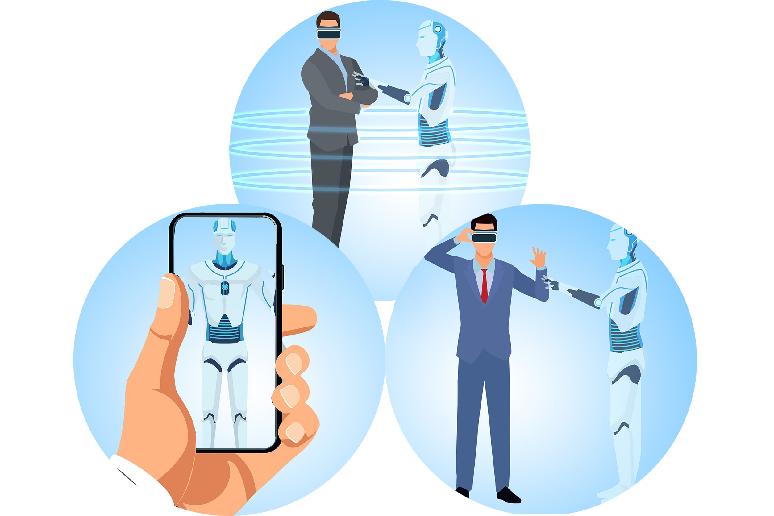 an illustration simulating the variation of extended realities