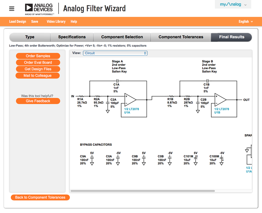 The Analog Filter Wizard Design Tool Analog Devices