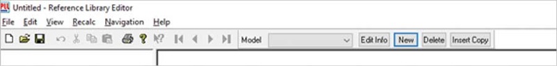 Figure 17. Reference Library Editor New Model.