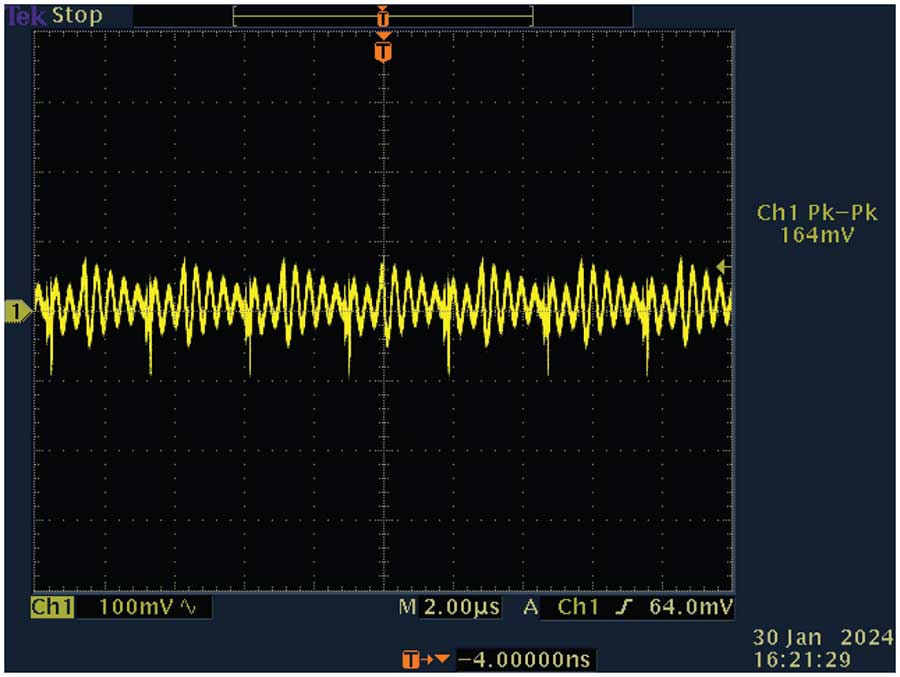 Figure 9. Output peak-to-peak voltage without load. Figure 9. Output peak-to-peak voltage without load.