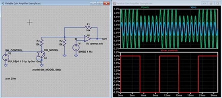 Figure 12. Variable gain implemented with switch.