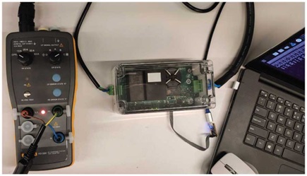 Figure 8. Test setup with the Fluke FEV300.