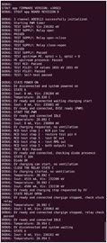 Figure 11. The debug messages received over serial interface for a complete charging sequence. Figure 11. The debug messages received over serial interface for a complete charging sequence.